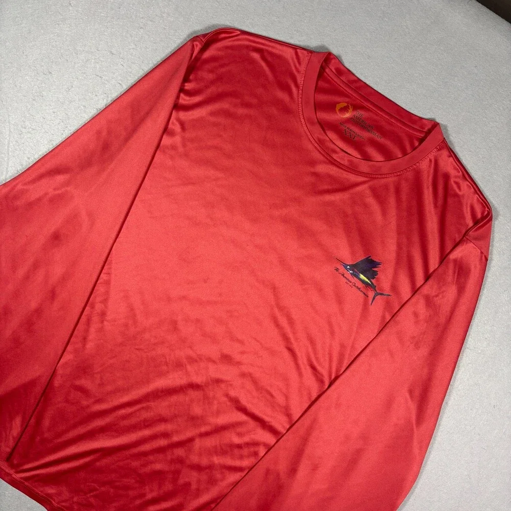 The American Outdoors Man Red Swim FIshing Shirt Size XXL